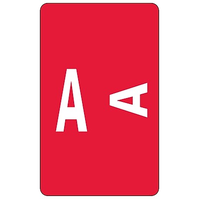 Smead Alpha Z Color Coded Alphabetical Labels Second Letter Package Set A Red