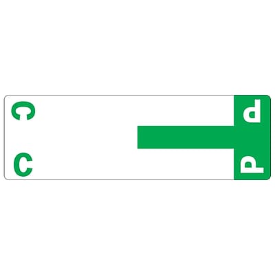 Smead Alpha Z Color Coded Name Labels First Letter Starter Set C P Dark Green