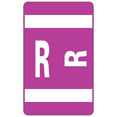 Smead Alpha Z Color Coded Alphabetical Labels Second Letter Package Set R Purple