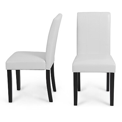 Belleze Parsons Chair Set of 2 ; White