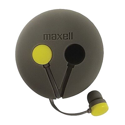 Maxell Wrap d 190605 In Ear Earbud Headphone Yellow Gray