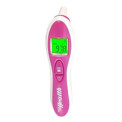 Pyle Bluetooth Infrared Ear Thermometer with LCD Display Pink PHTM10BTPN