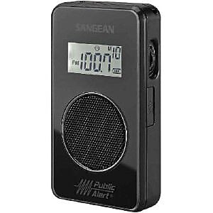 Sangean DT 500W AM FM Weather Alert Pocket Radio Black