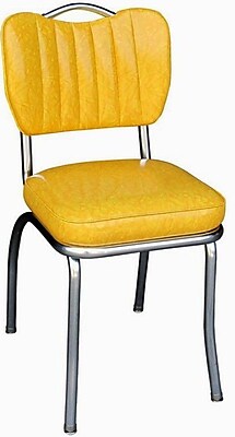 Richardson Seating Retro Home Side Chair; Cracked Ice Yellow