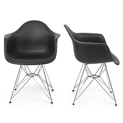 Belleze Arm Chair Set of 2 ; Black