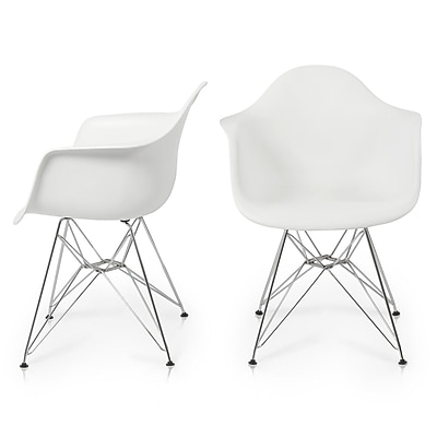 Belleze Arm Chair Set of 2 ; White