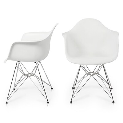 Belleze Arm Chair Set of 2 ; White