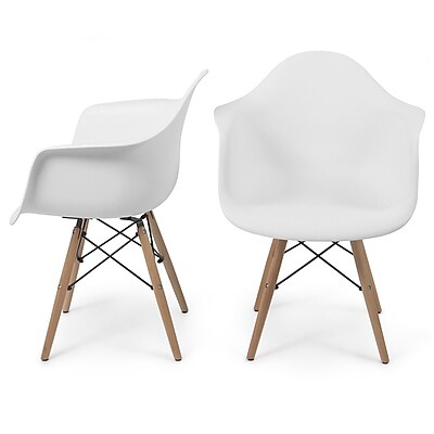 Belleze Arm Chair Set of 2 ; White