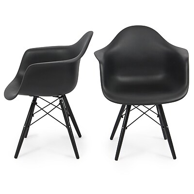 Belleze Arm Chair Set of 2 ; Black