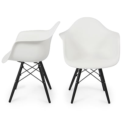 Belleze Arm Chair Set of 2 ; White