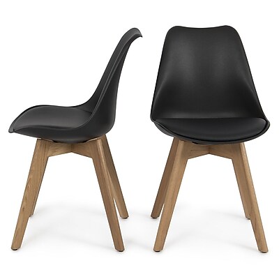 Belleze Side Chair Set of 2 ; Black