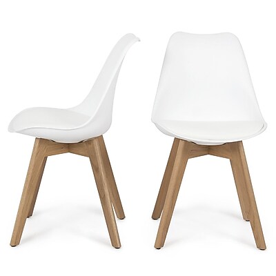 Belleze Side Chair Set of 2 ; White