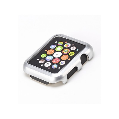 iPM Premium Shiny Hard Plastic Protective Border Case for Apple Watch Silver 38mm APLWCASE38SIL