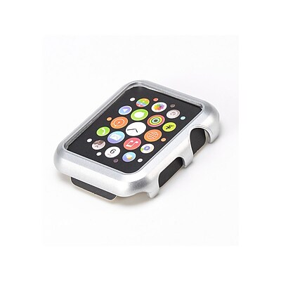 iPM Premium Shiny Hard Plastic Protective Border Case for Apple Watch Silver 38mm APLWCASE38SIL