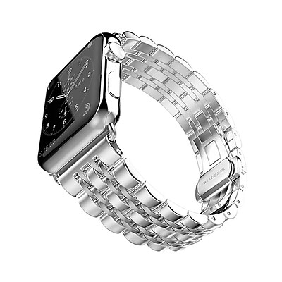 iPM Modern Stainless Steel Link Band with Butterfly Closure for Apple Watch 38mm Silver ICEWA2138SI
