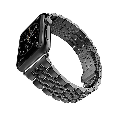 iPM Modern Stainless Steel Link Band with Butterfly Closure for Apple Watch 42mm Black ICEWA2142BK