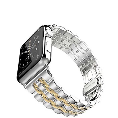 iPM Modern Stainless Steel Link Band with Butterfly Closure for Apple Watch 38mm Gold ICEWA2138GO