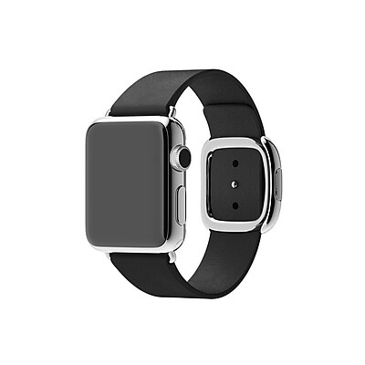 iPM Smooth Granada Leather Replacement Band with Modern Buckle 38mm Black ICEWA2538BK