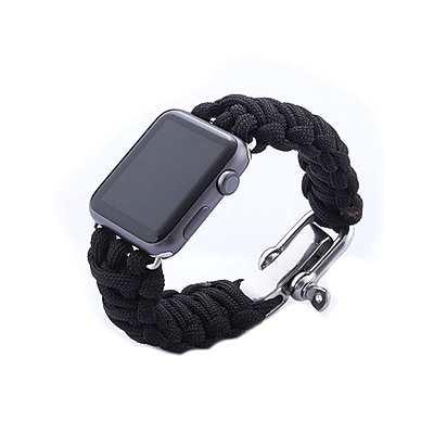 iPM Weave Watch Band with Stainless Steel Clasp for Apple Watch 38mm Black ICEWA33138BK