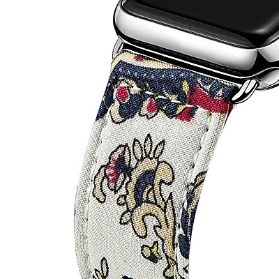 iPM Leather Cloth Band with Buckle for Apple Watch 38mm National White LCL38NTLW