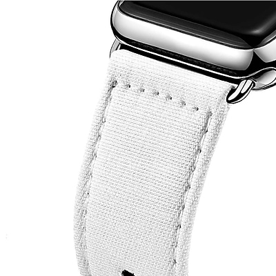 iPM Leather Cloth Band with Buckle for Apple Watch 38mm White Denim LCL38WDNM