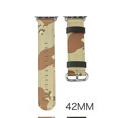 iPM Leather Nylon Band with Buckle for Apple Watch 42mm Beige Camouflage LN42BECAMO