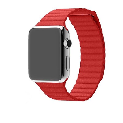 iPM Leather Bracelet With Magnetic Closure For Apple Watch Red 42mm WA15R42MM