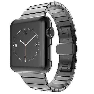 iPM Stainless Steel Link Band with Horizontal Butterfly Closure for Apple Watch 38mm Black WA35BTFL38BK