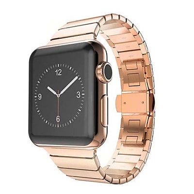 iPM Stainless Steel Link Band with Horizontal Butterfly Closure for Apple Watch 38mm Rose Gold WA35BTFL38RG