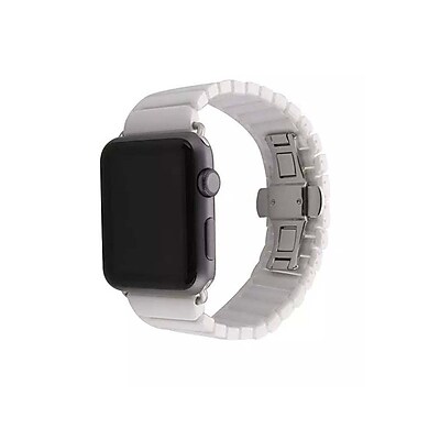 iPM Ceramic Link Band with Butterfly Closure for Apple Watch 42mm White WA3542W