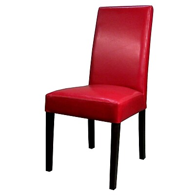 New Pacific Direct Hartford Bonded Leather Side Chair Set of 2 ; Red