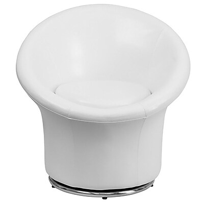 Offex Swivel Leather Reception Chair; White