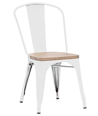 Design Lab MN Dreux Matte Mint Light Elm Wood Side Chair Set of 4 Set of 4 ; Glossy White