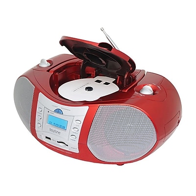 Boytone 3.4 W Portable Boombox Music System Red BT 6R