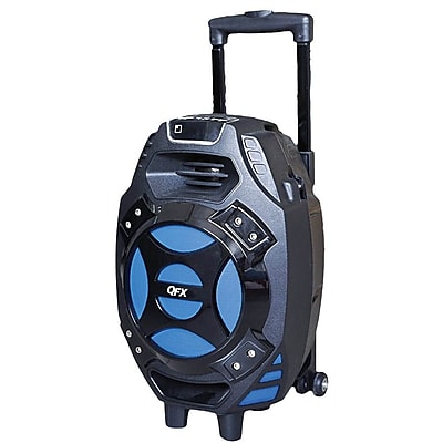 QFX PBX 61081 2600 W Portable Tailgate Bluetooth Speaker Black Blue