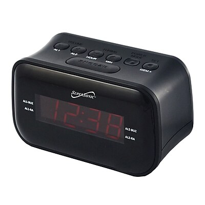 Supersonic Bluetooth Clock Radio with 0.9 Display Black SC 378BT