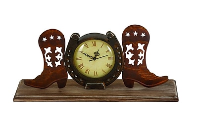 Cole & Grey Metal Boot Tabletop Clock