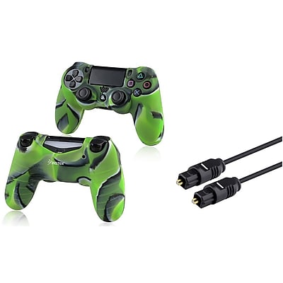 Insten Camouflage Navy Green Case 3FT Toslink Digital Audio Optical Cable for PS4 Playstation 4