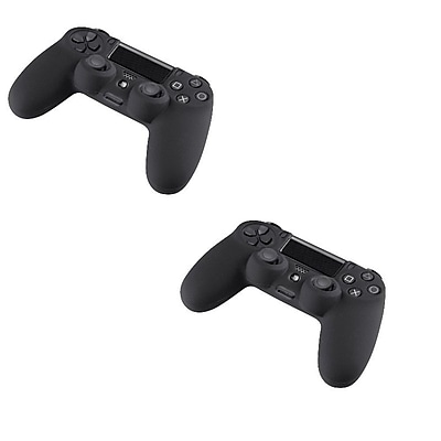 Insten 2 Packs Black Silicone Case Skin for PlayStation 4 PS4 Controller