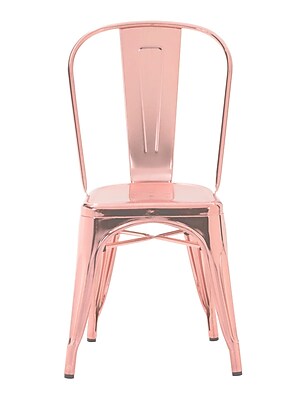 Design Lab MN Dreux Steel Side Chair Set of 4 Set of 4 ; Light Rose Gold