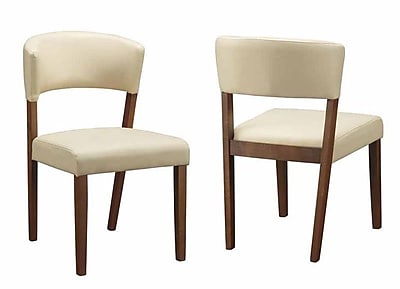 Infini Furnishings Sara Side Chair Set of 2 ; Cream Beige