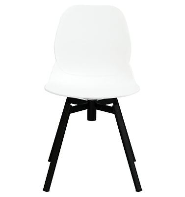 eModern Decor Joy Dining Shell Side Chair Set of 2 ; White