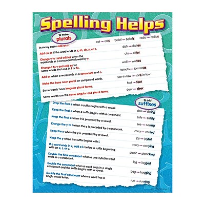 Trend Enterprises Spelling Helps Learning Chart