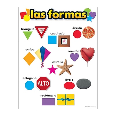 Trend Enterprises Las Formas Shapes Spanish Learning Chart