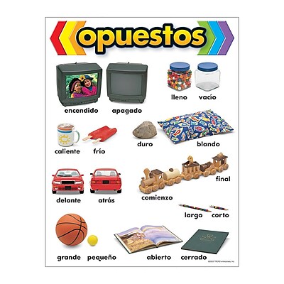 Trend Enterprises Opuestos Opposites Spanish Learning Chart