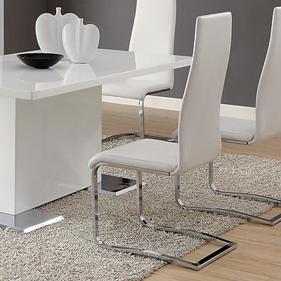 Infini Furnishings Modern Side Chair Set of 4 ; White