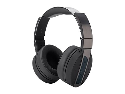 Bluetooth Over The Ear Headphones with Built In Microphone Black and Brushed Metal