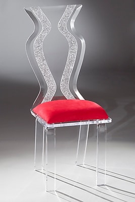 Muniz Monaco Acrylic Side Chair; Red Microfibre