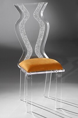 Muniz Monaco Acrylic Side Chair; Orange Microfibre
