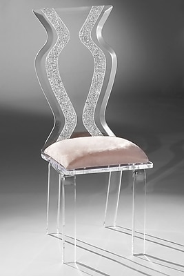 Muniz Monaco Acrylic Side Chair; Creme Microfibre